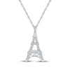 Thumbnail Image 1 of Diamond Eiffel Tower Necklace 1/10 ct tw Sterling Silver 18&quot;