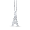 Thumbnail Image 2 of Diamond Eiffel Tower Necklace 1/10 ct tw Sterling Silver 18&quot;