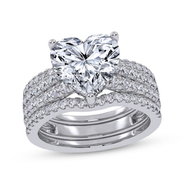 Adore Heart-Shaped Lab-Grown Diamond Three-Piece Bridal Set 3 ct tw 14K White Gold