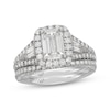 Thumbnail Image 1 of Neil Lane Artistry Emerald-Cut Lab-Grown Diamond Halo Bridal Set 2-5/8 ct tw 14K White Gold