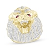 Thumbnail Image 1 of Men's Diamond & Lab-Created Ruby Lion Head Ring 2-1/2 ct tw 10K Yellow Gold