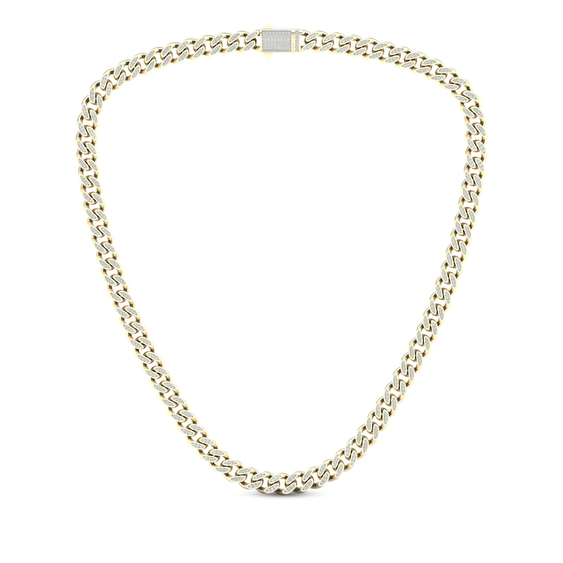 Main Image 1 of Men's Diamond Curb Chain Necklace 3-1/4 ct tw 10K Yellow Gold 20&quot;