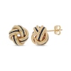 Thumbnail Image 0 of Black Enamel Love Knot Stud Earrings 14K Yellow Gold