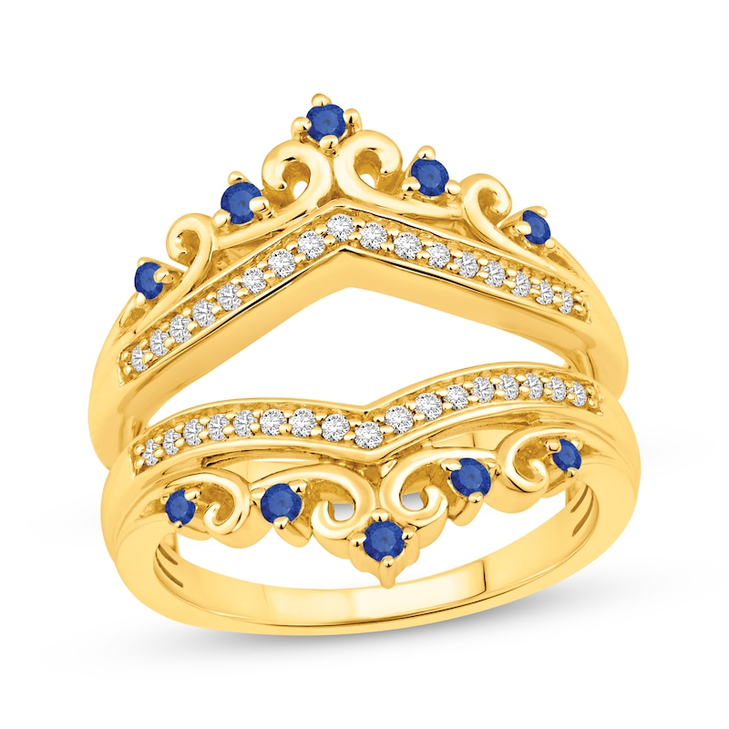 Main Image 1 of Sapphire & Diamond Enhancer Ring 1/5 ct tw 14K Yellow Gold