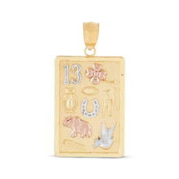 Luck Symbols Charm 14K Tri-Tone Gold