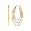 Thumbnail Image 1 of Triple Tube Hoop Earrings 14K Tri-Tone Gold 30mm