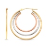 Thumbnail Image 3 of Triple Tube Hoop Earrings 14K Tri-Tone Gold 30mm