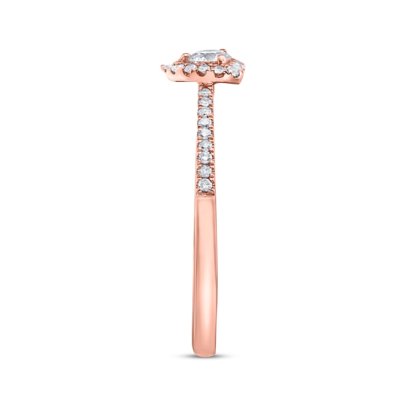 Main Image 2 of Diamond Heart Ring 1/4 ct tw 10K Rose Gold