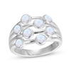 Thumbnail Image 1 of Lab-Created Opal Four-Row Ring Sterling Silver