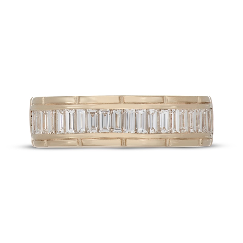 Main Image 3 of Men's Neil Lane Artistry Baguette-Cut Lab-Created Diamond Wedding Band 1 ct tw 14K Yellow Gold