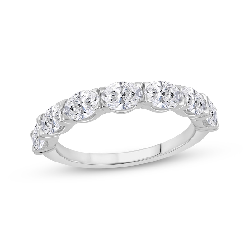 Main Image 1 of Lab-Created Diamonds by KAY Oval-Cut Horizontal Anniversary Ring 1-1/2 ct tw 14K White Gold