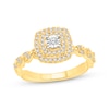 Thumbnail Image 0 of Round-Cut Diamond Double Cushion Halo Engagement Ring 1/3 ct tw 10K Yellow Gold