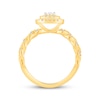 Thumbnail Image 2 of Round-Cut Diamond Double Cushion Halo Engagement Ring 1/3 ct tw 10K Yellow Gold