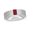 Thumbnail Image 1 of Neil Lane Men's Baguette-Cut Natural Ruby Wedding Band 14K White Gold