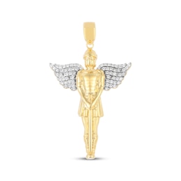 Men's Diamond Saint Michael Charm 1/3 ct tw 10K Yellow Gold