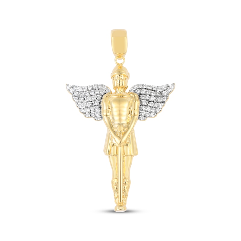 Main Image 1 of Men's Diamond Saint Michael Charm 1/3 ct tw 10K Yellow Gold