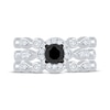 Thumbnail Image 2 of Round-Cut Black & White Diamond Bridal Set 7/8 ct tw 14K White Gold