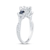 Thumbnail Image 2 of Memories Moments Magic Princess-Cut Diamond & Blue Sapphire Three-Stone Engagement Ring 7/8 ct tw 14K White Gold