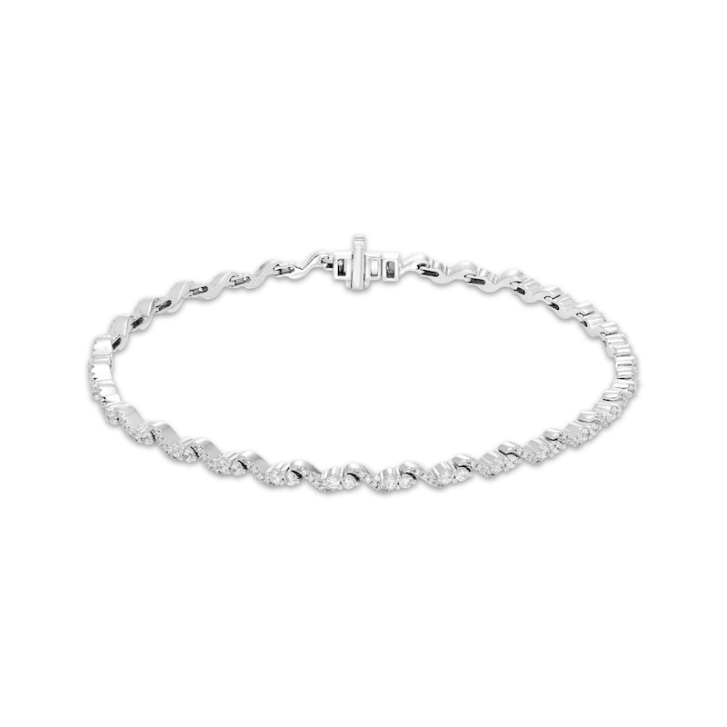 Main Image 1 of Our Story Together Diamond S-Link Bracelet 1 ct tw 10K White Gold 7.25&quot;