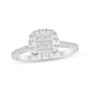 Thumbnail Image 1 of Princess-Cut Diamond Quad Halo Engagement Ring 5/8 ct tw 14K White Gold