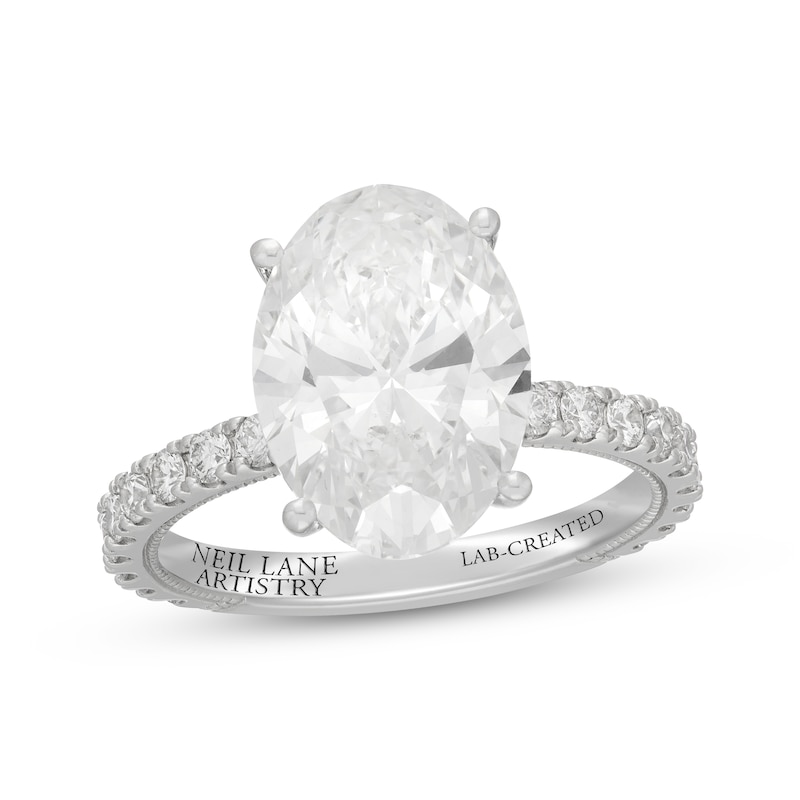 Main Image 1 of Neil Lane Artistry Oval-Cut Lab-Grown Diamond Engagement Ring 5-5/8 ct tw 14K White Gold