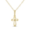 Thumbnail Image 1 of Children's Looping Cross Necklace 14K Yellow Gold 13&quot;