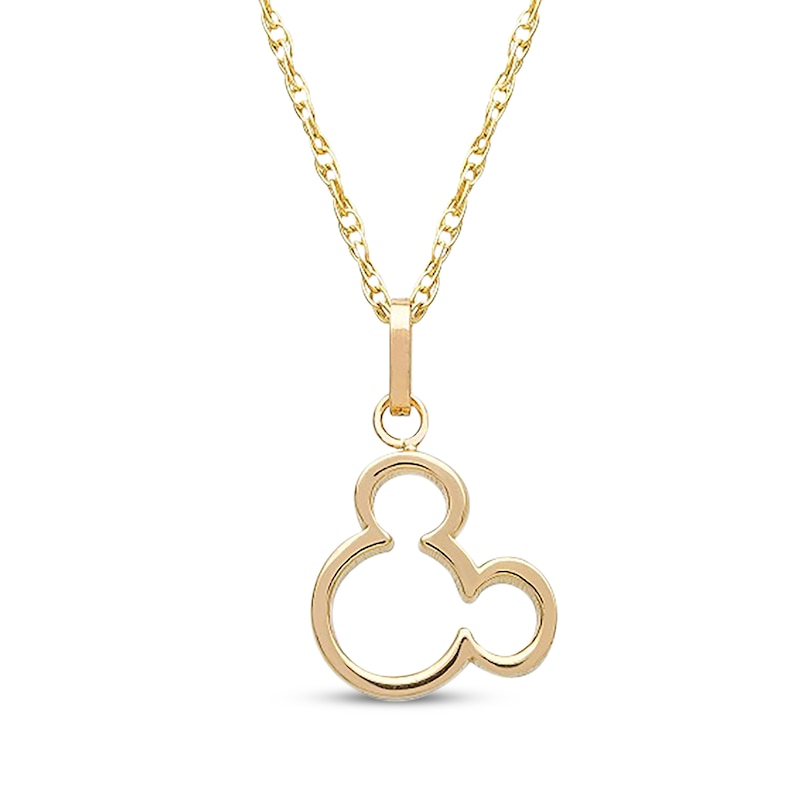 Main Image 1 of Children's Mickey Mouse Necklace 14K Yellow Gold 13&quot;