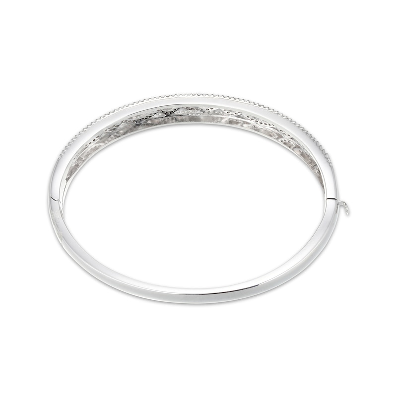 Marquise & Round-Cut White Lab-Created Sapphire Bangle Bracelet Sterling Silver