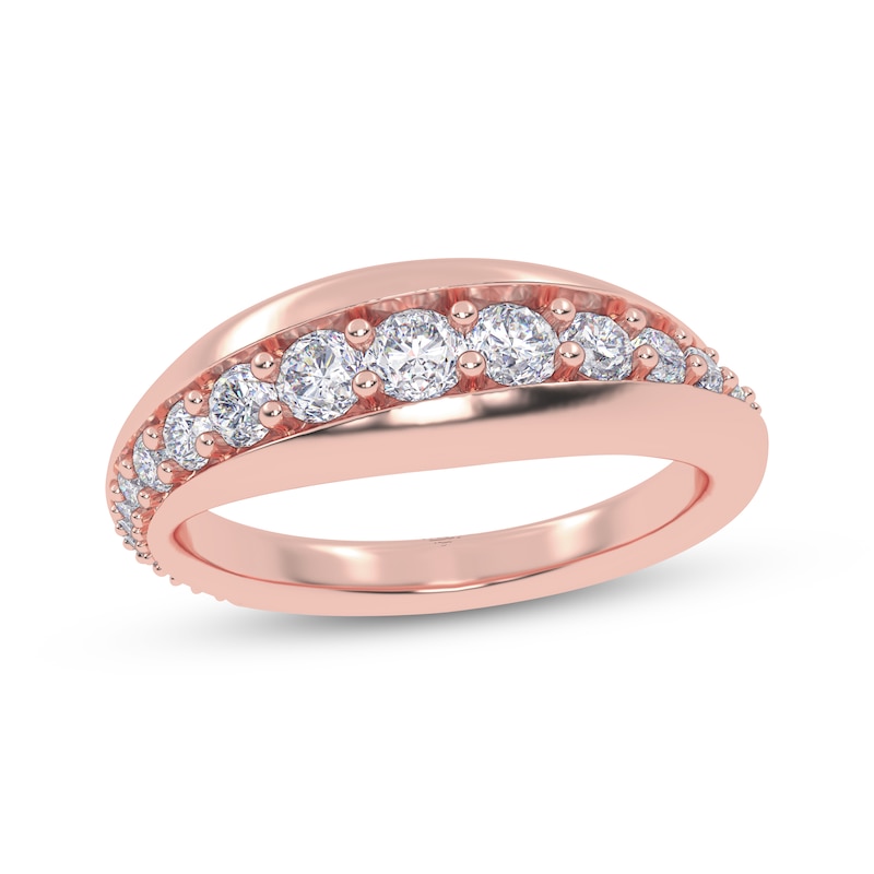 Main Image 1 of Diamond Graduated Curve Ring 1/2 ct tw 14K Rose Gold