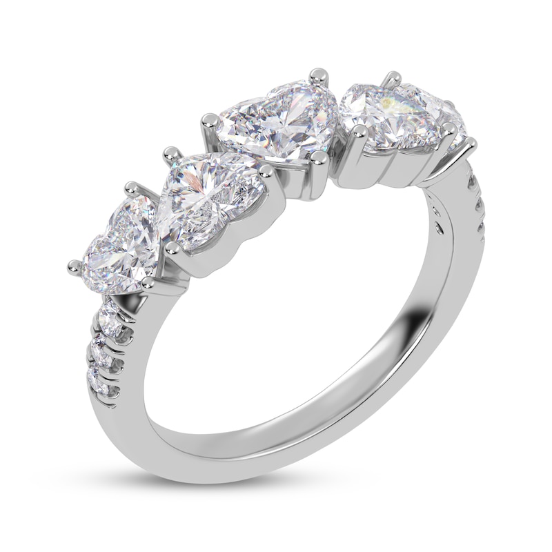 Main Image 2 of Lab-Grown Diamonds by KAY Heart-Shaped Alternating Ring 2 ct tw 14K White Gold