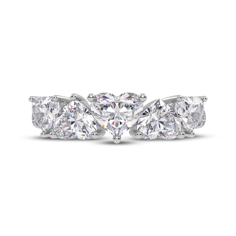 Main Image 3 of Lab-Grown Diamonds by KAY Heart-Shaped Alternating Ring 2 ct tw 14K White Gold