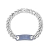 Thumbnail Image 1 of Men's Blue Sapphire Curb Chain Bracelet Sterling Silver 8.5&quot;