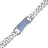 Thumbnail Image 2 of Men's Blue Sapphire Curb Chain Bracelet Sterling Silver 8.5&quot;