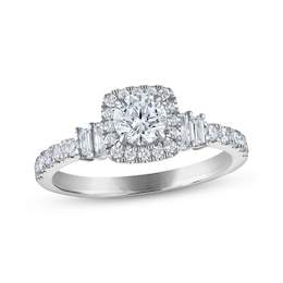 Adore Round-Cut Diamond Halo Engagement Ring 1 ct tw 14K White Gold