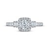 Thumbnail Image 3 of Round-Cut Diamond Halo Engagement Ring 1 ct tw 14K White Gold