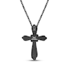 Thumbnail Image 3 of Men's Antique-Finish Cross Necklace Black Ion-Plated Stainless Steel 24&quot;