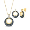 Thumbnail Image 1 of Black & White Diamond Circle Gift Set 7/8 ct tw 10K Yellow Gold
