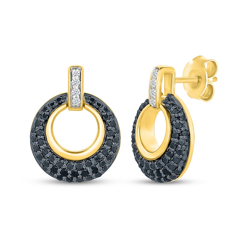 Main Image 3 of Black & White Diamond Circle Gift Set 7/8 ct tw 10K Yellow Gold