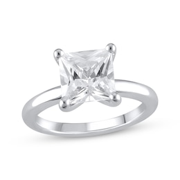 Lab-Grown Diamonds by KAY Princess-Cut Solitaire Engagement Ring 3 ct tw 14K White Gold (F/SI2)