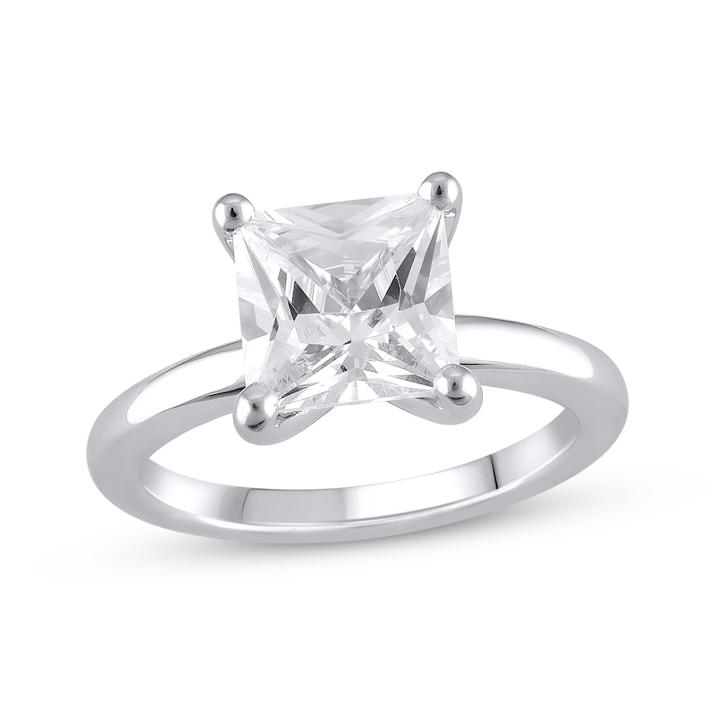 Main Image 1 of Lab-Grown Diamonds by KAY Princess-Cut Solitaire Engagement Ring 3 ct tw 14K White Gold (F/SI2)