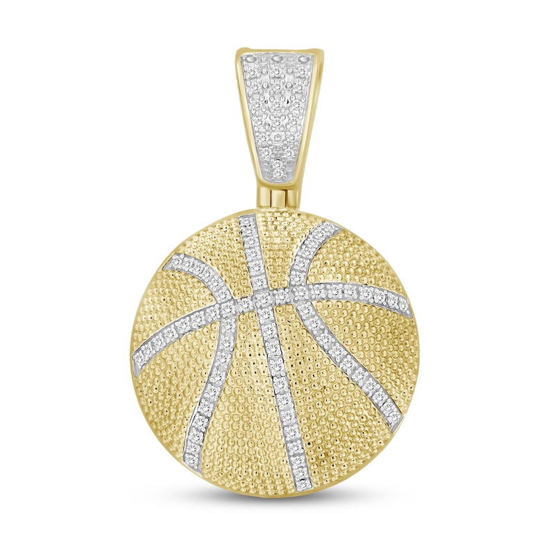 Main Image 1 of Men's Diamond Basketball Pendant 1/5 ct tw 10K Yellow Gold