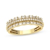 Thumbnail Image 1 of Baguette & Round-Cut Diamond Three-Row Anniversary Band 1/2 ct tw 14K Yellow Gold