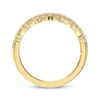 Thumbnail Image 3 of Baguette & Round-Cut Diamond Three-Row Anniversary Band 1/2 ct tw 14K Yellow Gold