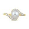 Thumbnail Image 2 of Cultured Pearl & Diamond Bypass Ring 1/15 ct tw 10K Yellow Gold