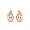 Thumbnail Image 2 of Pear-Shaped Morganite & White Lab-Created Sapphire Earrings 10K Rose Gold