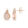 Thumbnail Image 3 of Pear-Shaped Morganite & White Lab-Created Sapphire Earrings 10K Rose Gold