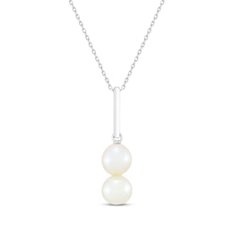 Cultured Pearl Drop Necklace Sterling Silver 18&quot;