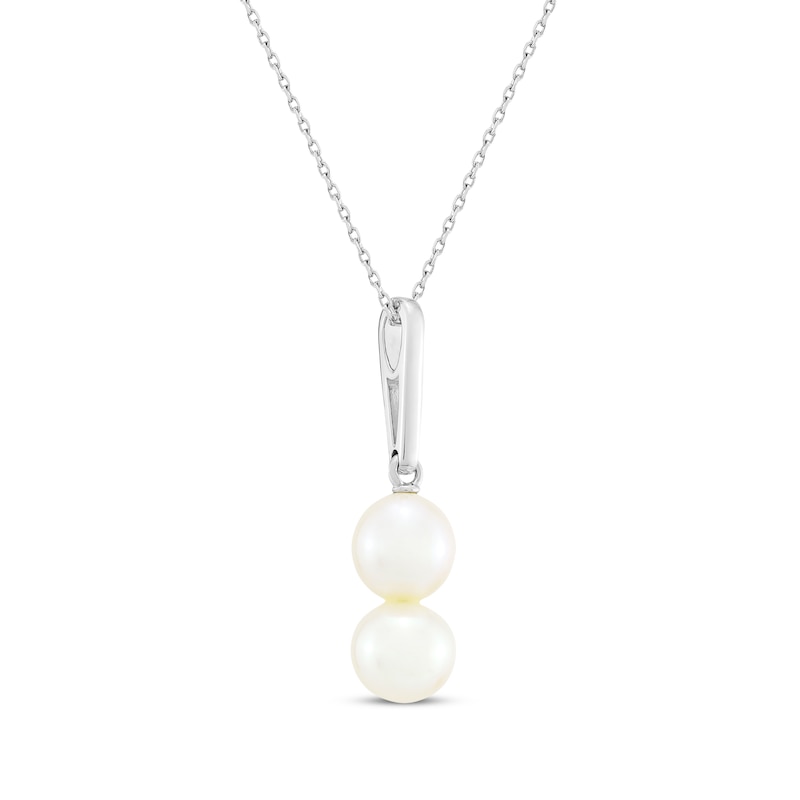 Main Image 2 of Cultured Pearl Drop Necklace Sterling Silver 18&quot;