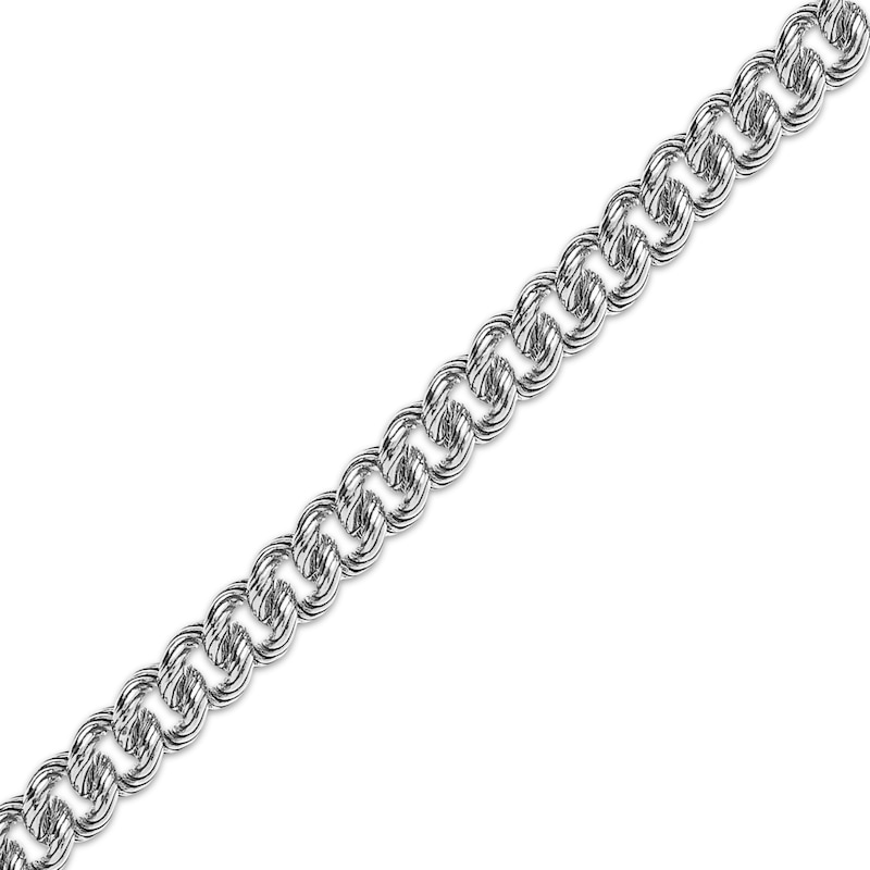 Main Image 1 of Solid Textured Curb Chain Necklace 7.71mm Sterling Silver 22&quot;