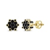 Thumbnail Image 1 of Men's Black Diamond Stud Earrings 1 ct tw 10K Yellow Gold